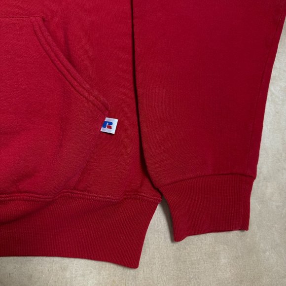 Vintage Russell Athletic Size Medium Fresno State Bulldogs Red Hoodie Sweatshirt - Picture 2 of 5